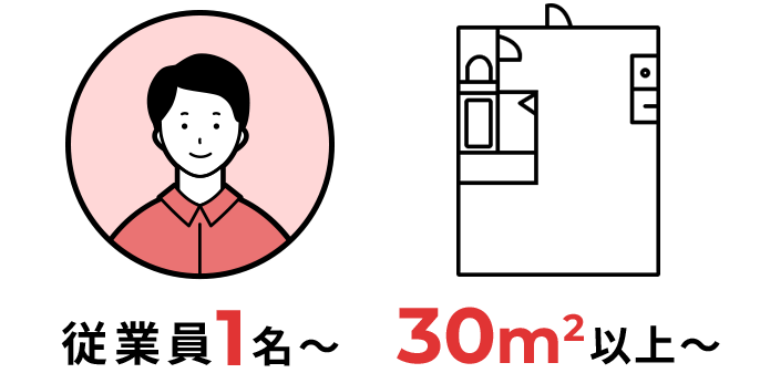 従業員1名～ 30㎡～