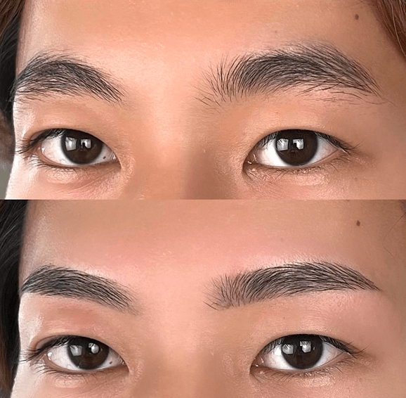 少し角度がついたストレート眉