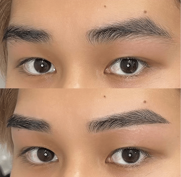 しっかり角度がついたストレート眉