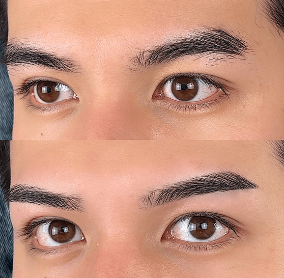 しっかり角度がついたストレート眉