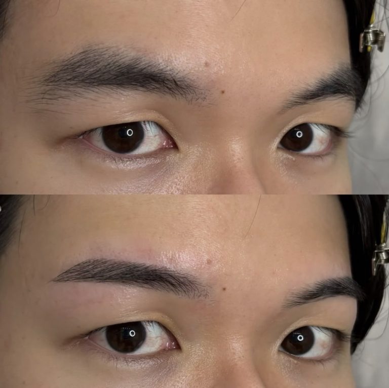 少し角度がついたストレート眉