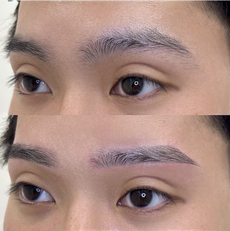 少し角度がついたストレート眉