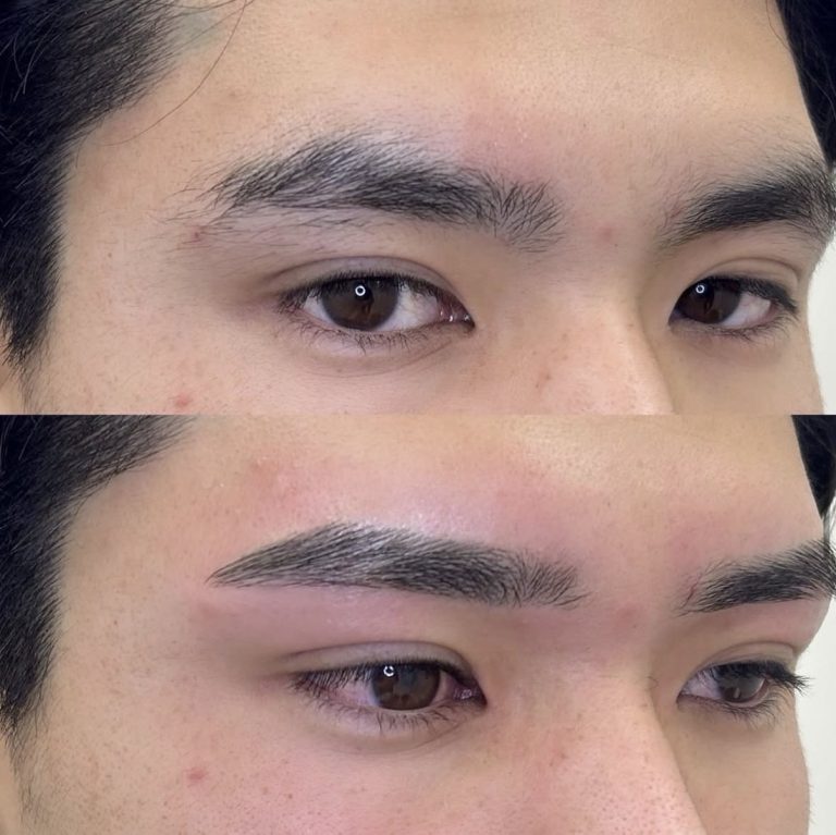 少し角度がついたストレート眉