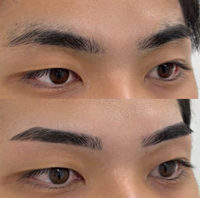 しっかり角度がついたストレート眉