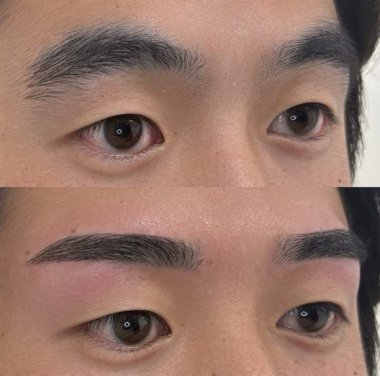 少し角度がついたストレート眉