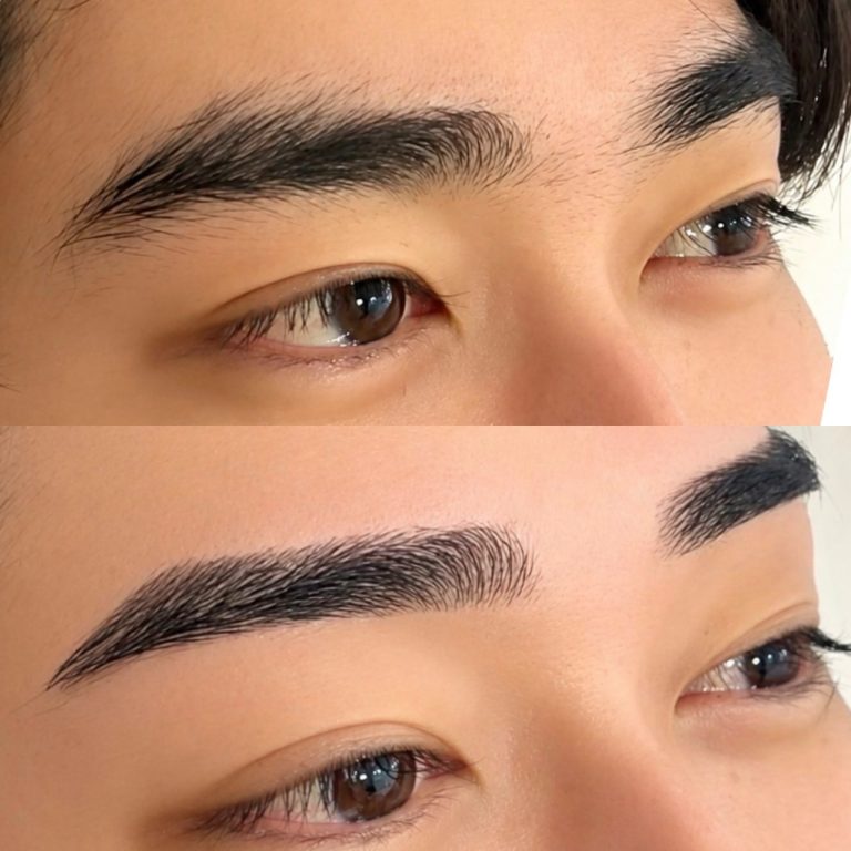 少し角度がついたストレート眉
