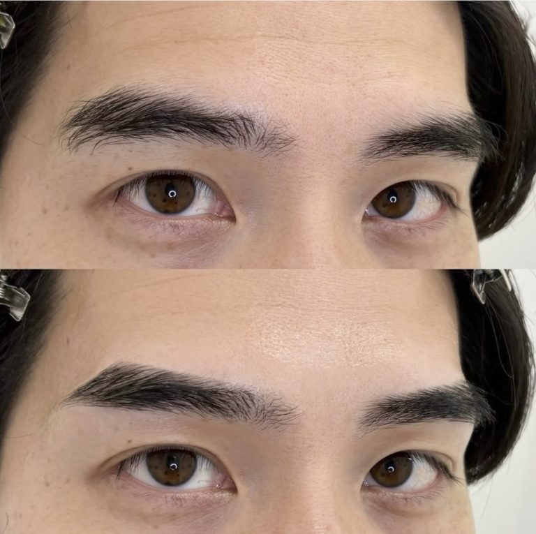 少し角度がついたストレート眉