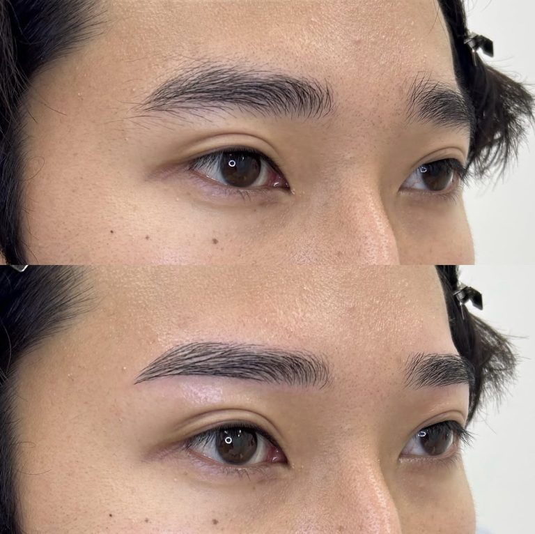 少し角度がついたストレート眉