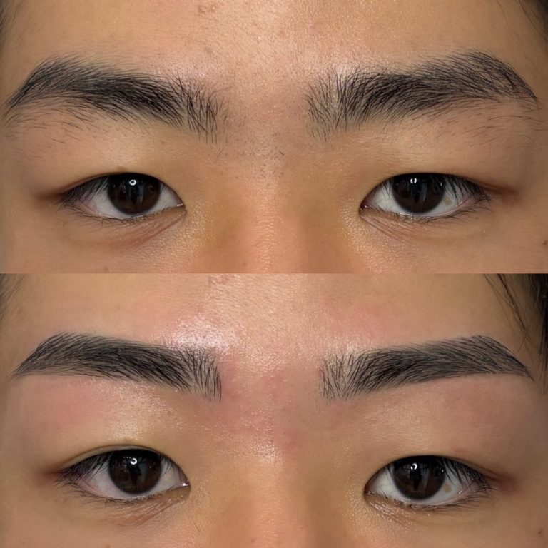 少し角度がついたストレート眉