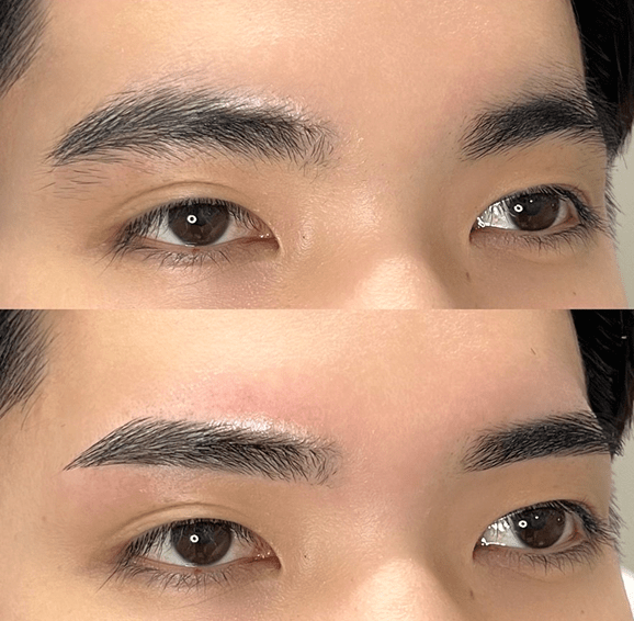 少し角度がついたストレート眉