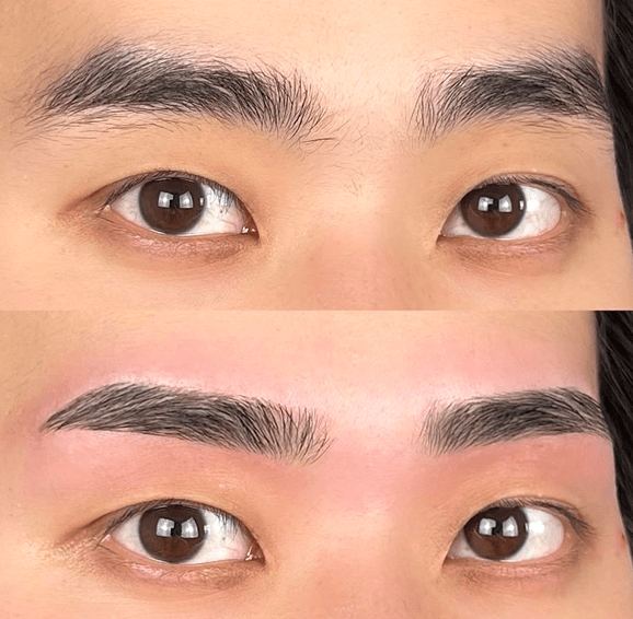 少し角度がついたストレート眉