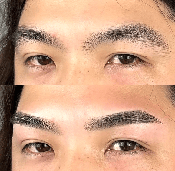 少し角度がついたストレート眉