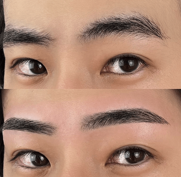 少し角度がついたストレート眉