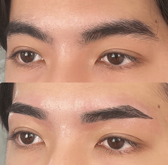 しっかり角度がついたストレート眉