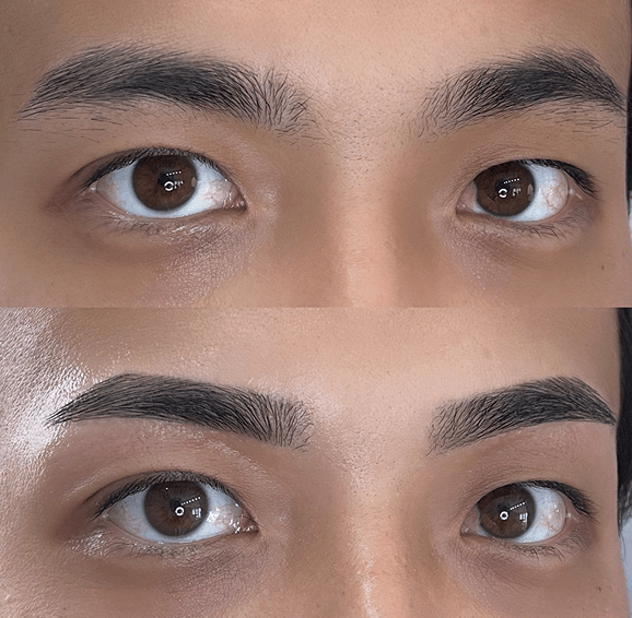 しっかり角度がついたストレート眉