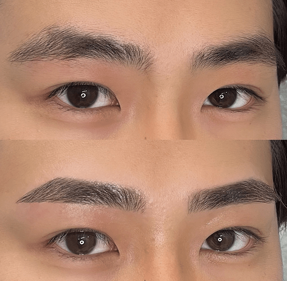 しっかり角度がついたストレート眉