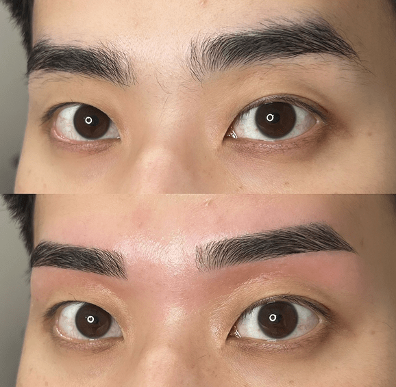 しっかり角度がついたストレート眉